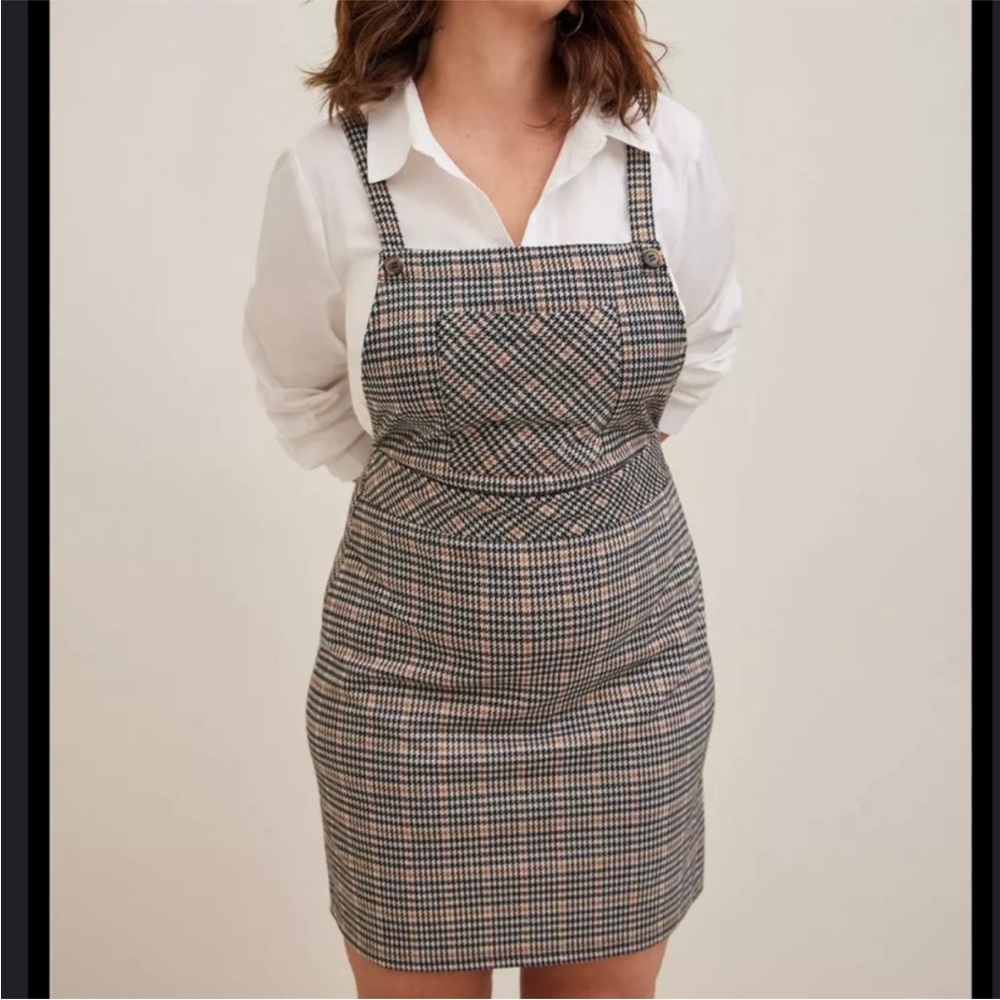 Houndstooth Pinafore Dress